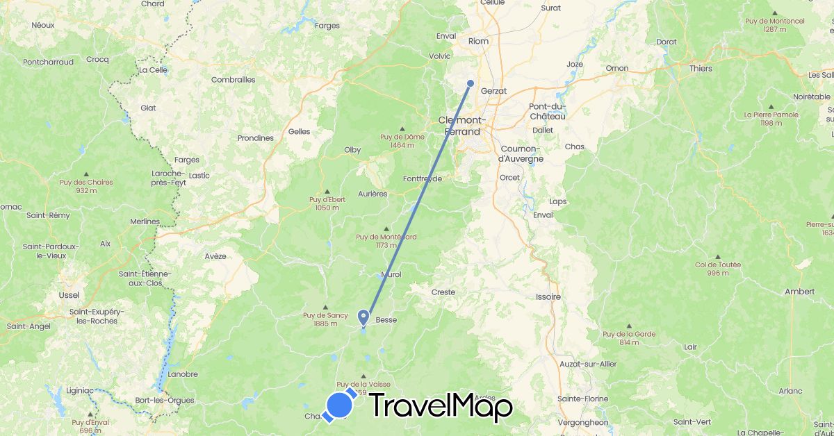 TravelMap itinerary: cycling in France (Europe)